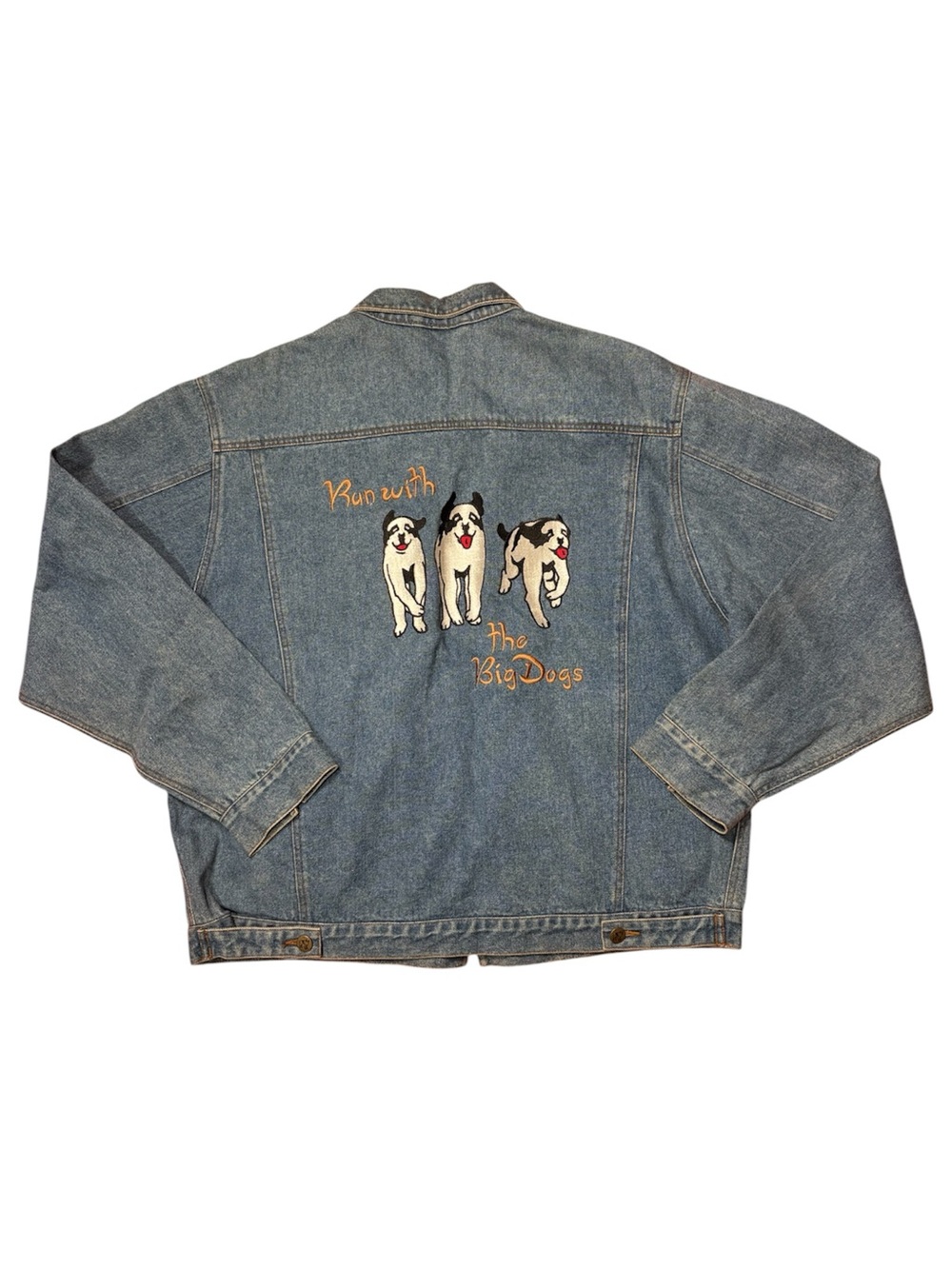 1990s Vintage Embroidered Big Dogs Bomber Jacket